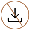 No downloads symbol: circle with a diagonal bar over a download icon, indicating downloads are not allowed